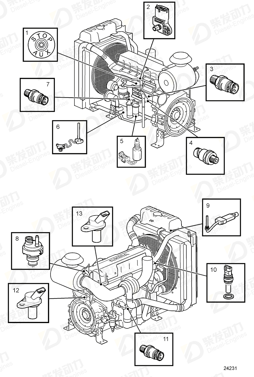 volvo penta Sensor, flywheel 20513343 Drawing volvo penta Sensor, flywheel 20513343 Drawing
